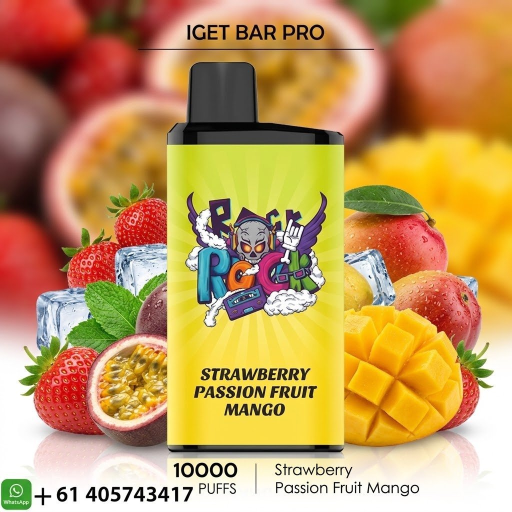 c7c41350-5ca9-407f-bacf-5aed554259d5.jpg IGET Bar Pro Strawberry passion fruit Mango 10000 Puffs - Image 1